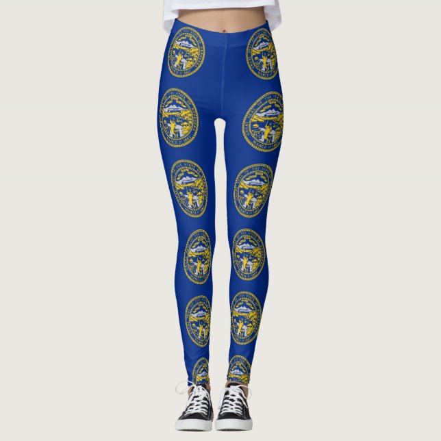 Leggings mit der Flagge des Staat Nebraska, USA (Vorderseite)