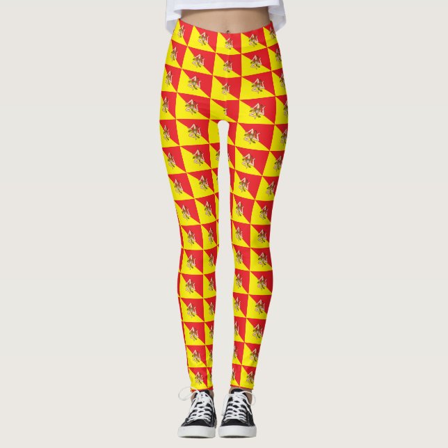 Leggings mit der Flagge Siziliens, Italien (Vorderseite)