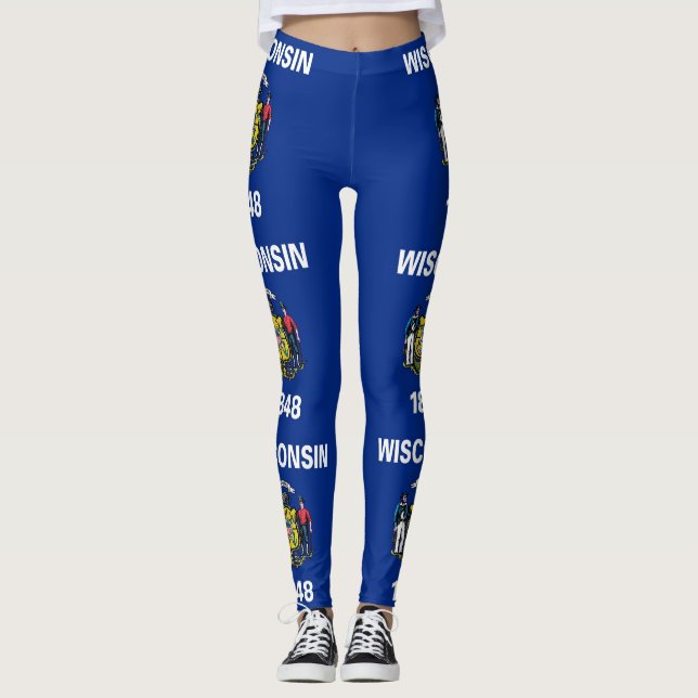 Leggings mit der Flagge von Wisconsin Staat, USA (Vorderseite)