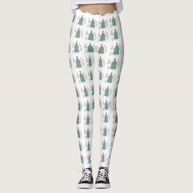 Leggings mit eigener Marke Green Black Christmas T (Vorderseite)