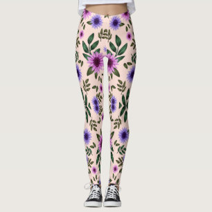 Leggings mit einem lebendigen Blumenmuster