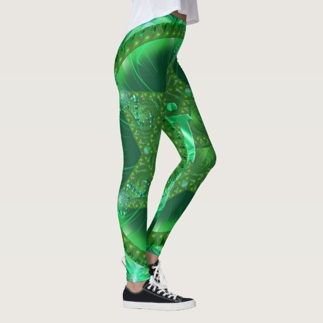 Leggings mit einem schönen grünen Mandala (Rechts)