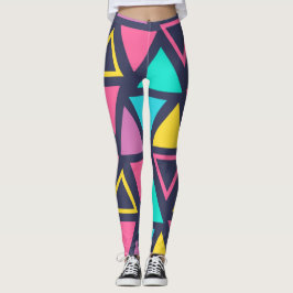 Leggings mit farbigen geometrischen Dreiecken