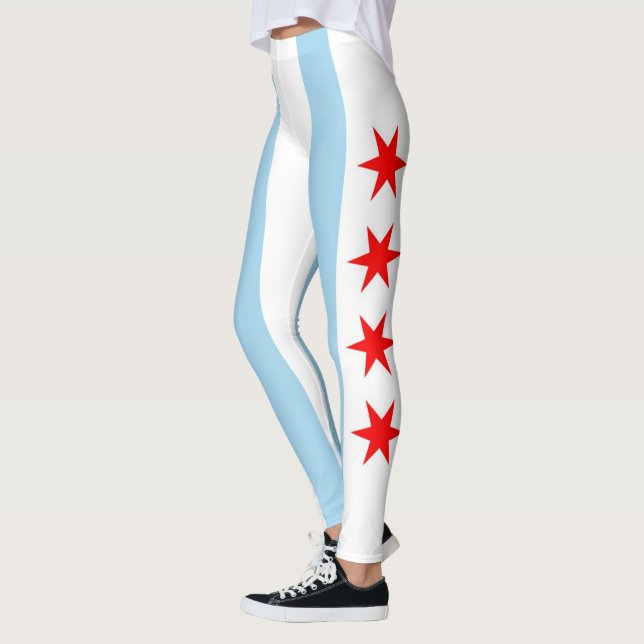 Leggings mit Flagge Chicagos, Illinois (Links)
