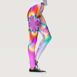 Leggings mit floralem Fraktal