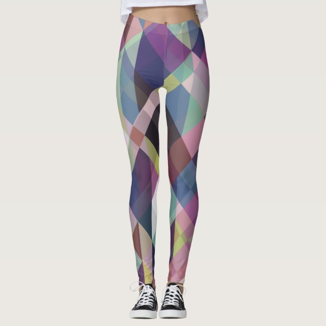 Leggings mit geometrischem Muster in dunklen Schat (Vorderseite)