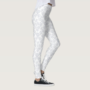 Leggings mit grauer und weißer Blütenstaube