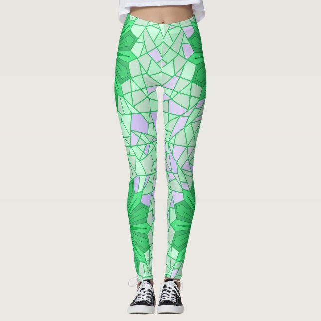Leggings mit Grünkunst (Vorderseite)