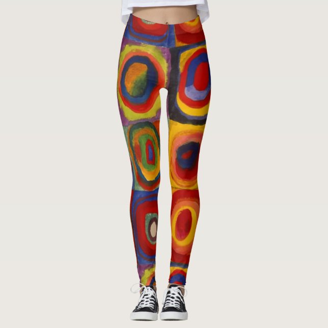 Leggings mit Kandinsky-Plätzen (Vorderseite)