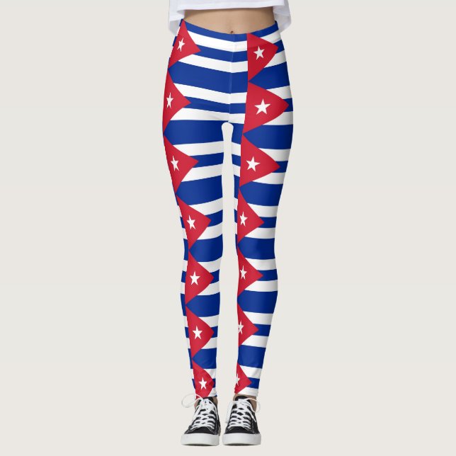 Leggings mit kubanischer Flagge (Vorderseite)