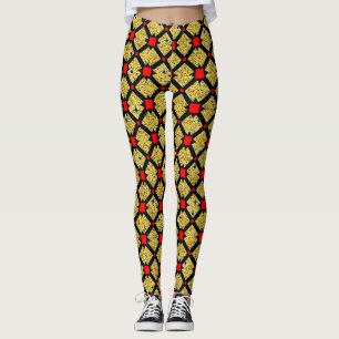 Leggings mit mehrfarbigem Blumendesign