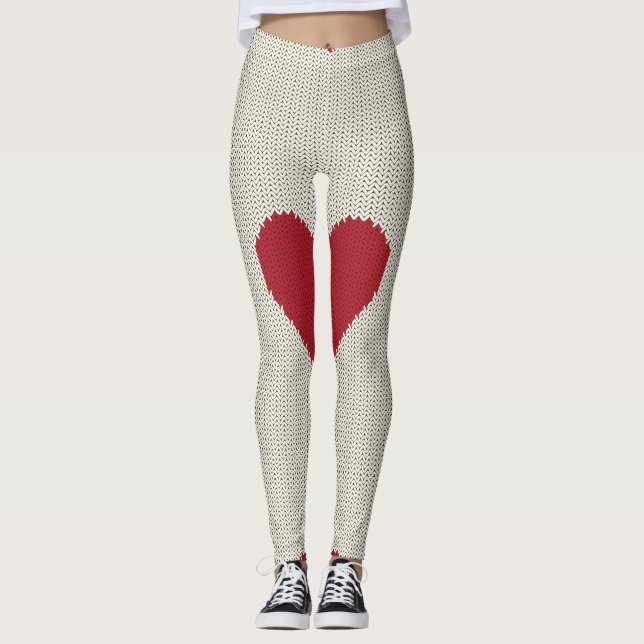 Leggings mit niedlichem Herzschlag (Vorderseite)