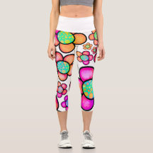 Leggings mit orangefarbenen und roten Blume