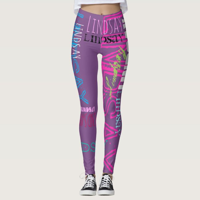 Leggings mit personalisierten Wiederholungen von 7 (Vorderseite)