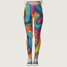 Leggings mit Rainbow-Farbmustern