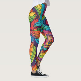 Leggings mit Rainbow-Farbmustern