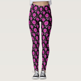 Leggings mit rosa Blumenschrift
