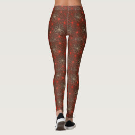 Leggings mit rotem Blumenmuster