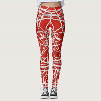 Leggings mit roten und weißen Wellen