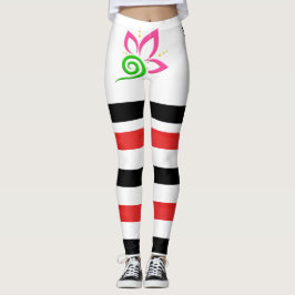 Leggings mit roter schwarzer Linie