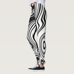 Leggings mit schwarzem und weißem Streifen oder Fa