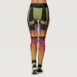 Leggings mit schwarzer Flamme