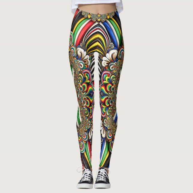Leggings mit südafrikanischer Farbgestaltung (Vorderseite)