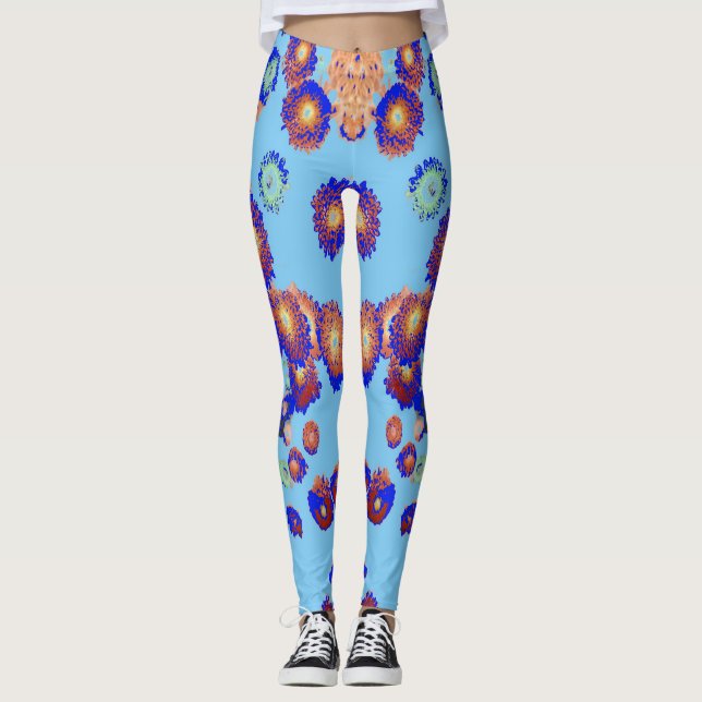 Leggings mit Vintager Blüte "Ratti_Creative_Arts" (Vorderseite)