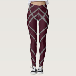 Leggings mit Wein und grauen Streifen