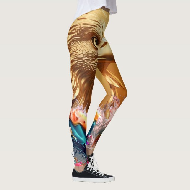 Leggings mit weißem Adlerdesign (Rechts)