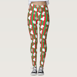 Leggings Mittens de Noël, Casquette d'hiver, Snowflakes bla