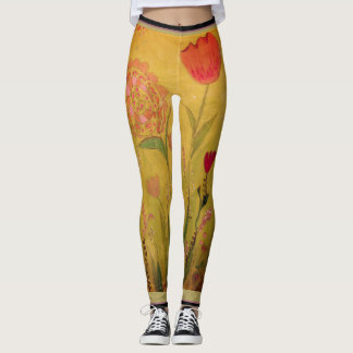 Leggings - Mixed Media Flowers