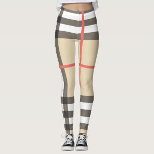 Leggings Mode géométrique écossaise motif