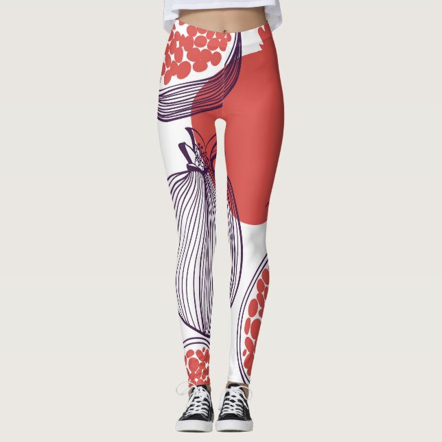 Leggings Mode grenade : Motif Vintage sans couture (Devant)