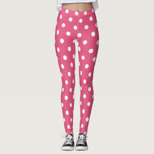 Leggings Mode Motif rétro chic rose Pois