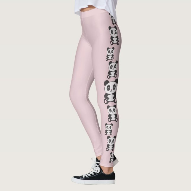 Leggings Mode Original Dessin Animé Drôle Panda Point de Cr (Gauche)