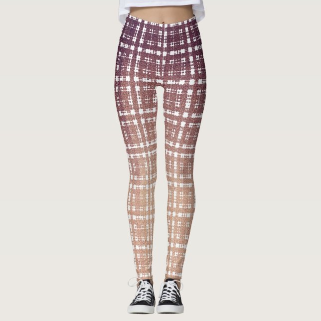 Leggings Mode rose de très bon goût de plaid (Devant)