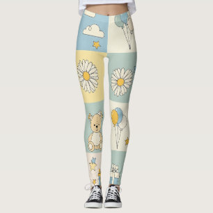 Leggings Modèle de jardin de marguerites Ourson (17)