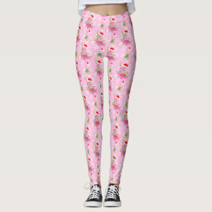 Leggings Modèle Flamingo rose de Noël