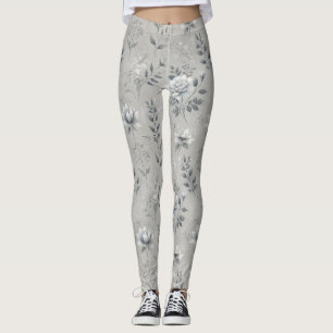 Leggings Modèle floral vintage sur Arrière - plan gris rust
