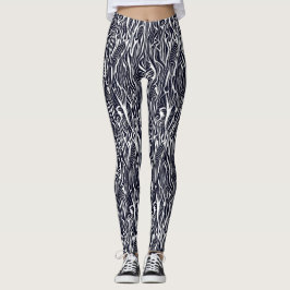 Leggings Modèle moderne Abstrait de zèbre noir et blanc