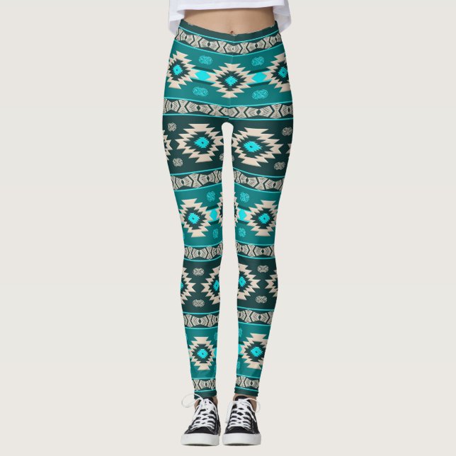 Leggings Modèle tribal ethnique du sud-ouest (Devant)
