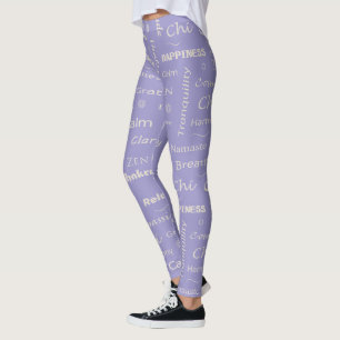 Leggings Modèle typographique de mots de bien-être en plein