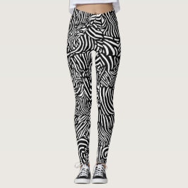 Leggings Modèle Zèbre noir et blanc