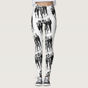 Leggings Modèles de piste d'Hep Cat marchant sur le trottoi
