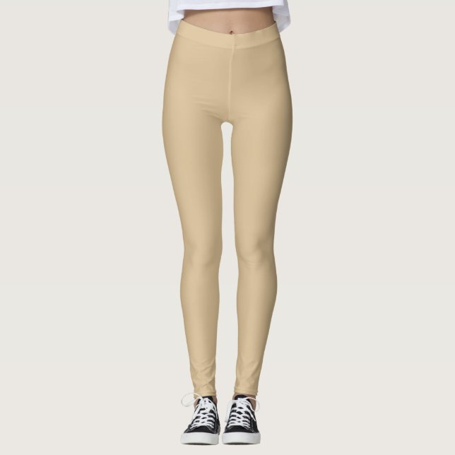 Leggings Moderne bloc de couleur pratique l Beige (Devant)