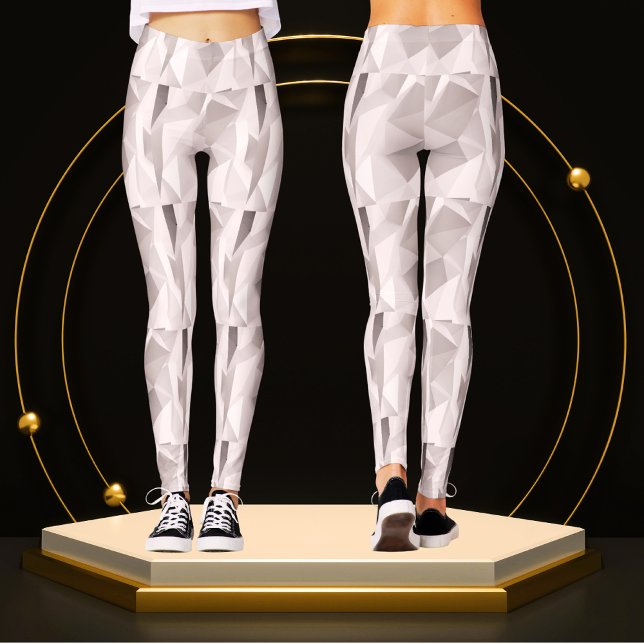 Leggings Moderne Cute Gris Sliver Motif géométrique Unique (Créateur téléchargé)