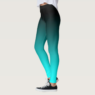 Leggings Moderne minimaliste noir Aqua Gradient