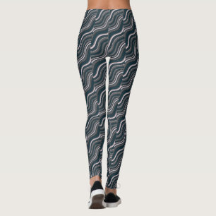 Leggings Moderne pour femmes rustique bleu & gris