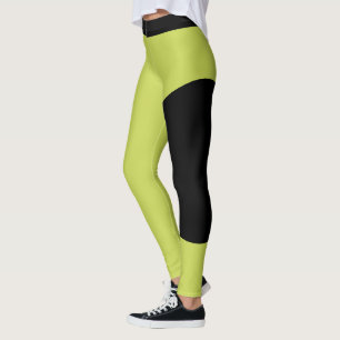 Leggings Moderne Vert Noir Élégant Femmes Nom Personnalisé